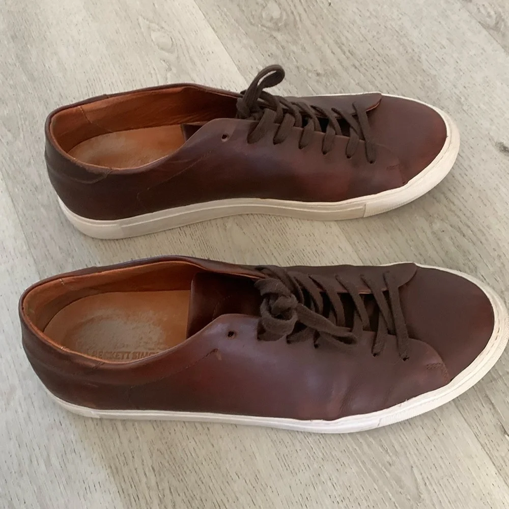 Beckett Simonon Reid golf Sneaker pull on size‎ 13 brown leather distressed